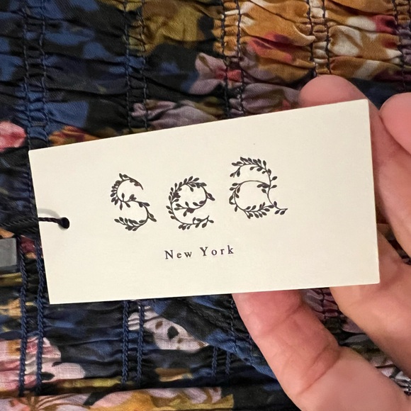 NWT Sea NY Ines Floral Navy Smock Midi Dress size 4 BRAND NEW - Picture 13 of 17